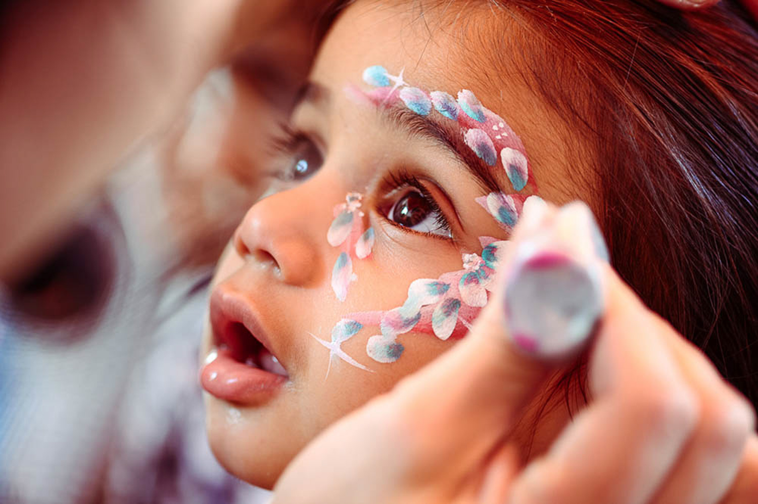 Litle Girl Face Painting at a wedding