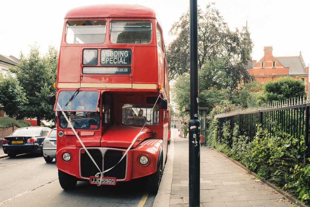 London red bus for weeding