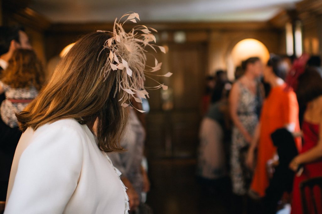 awaiting the entrance at the wedding