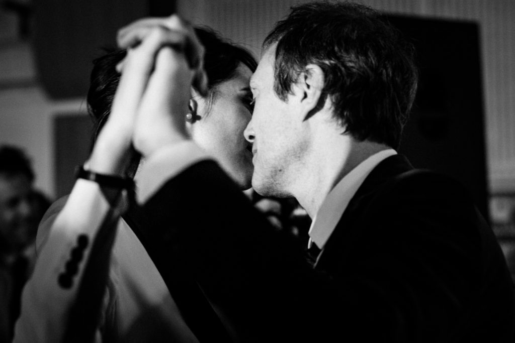 Couple dancing black and white love
