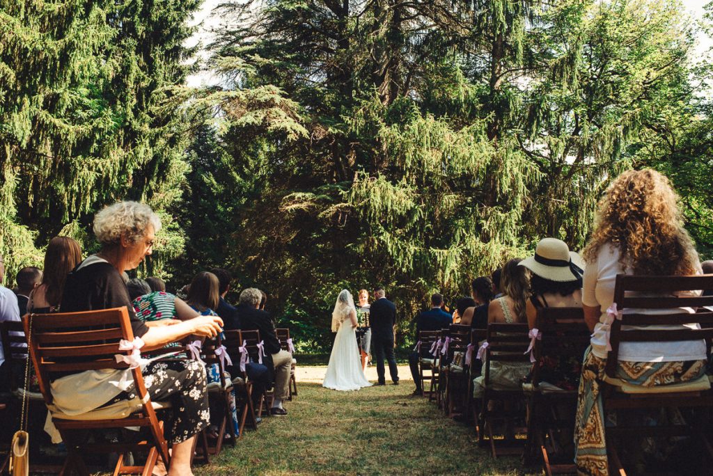 Outdoor, nature wedding ceremony at Chateau Saint Michel South of France