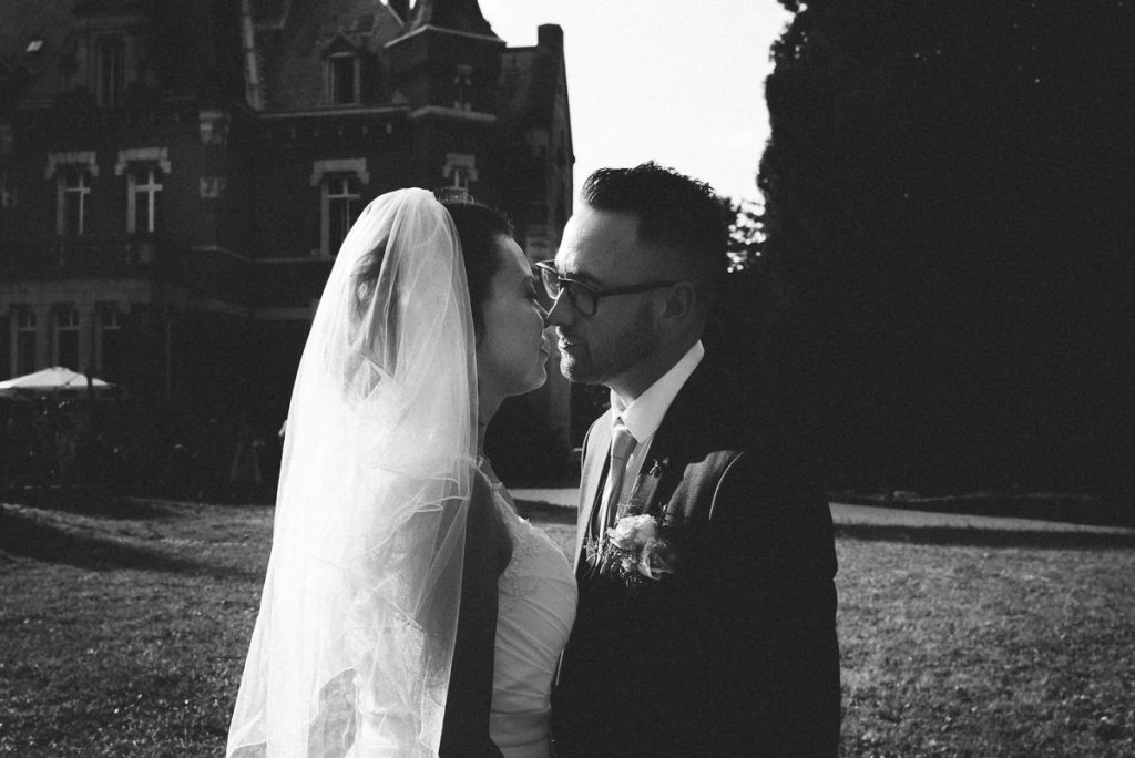 Couple kissing Chateau Saint Michel South of France